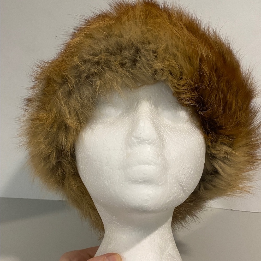 Vintage Brown Fur Hat Genuine Fur Winter Cold Weather Size 52” - Picture 8 of 14